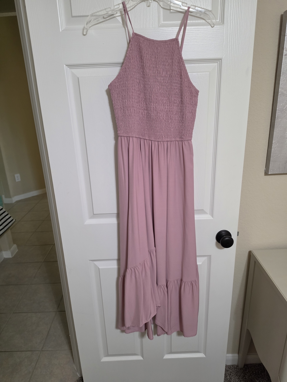 Smocked Halter Maxi Dress in Dusty Rose